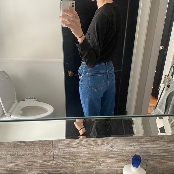 VINTAGE High Rise 90s Medium Wash Blue Mom Straight Leg Jeans Sz 4 - Picture 7 of 9